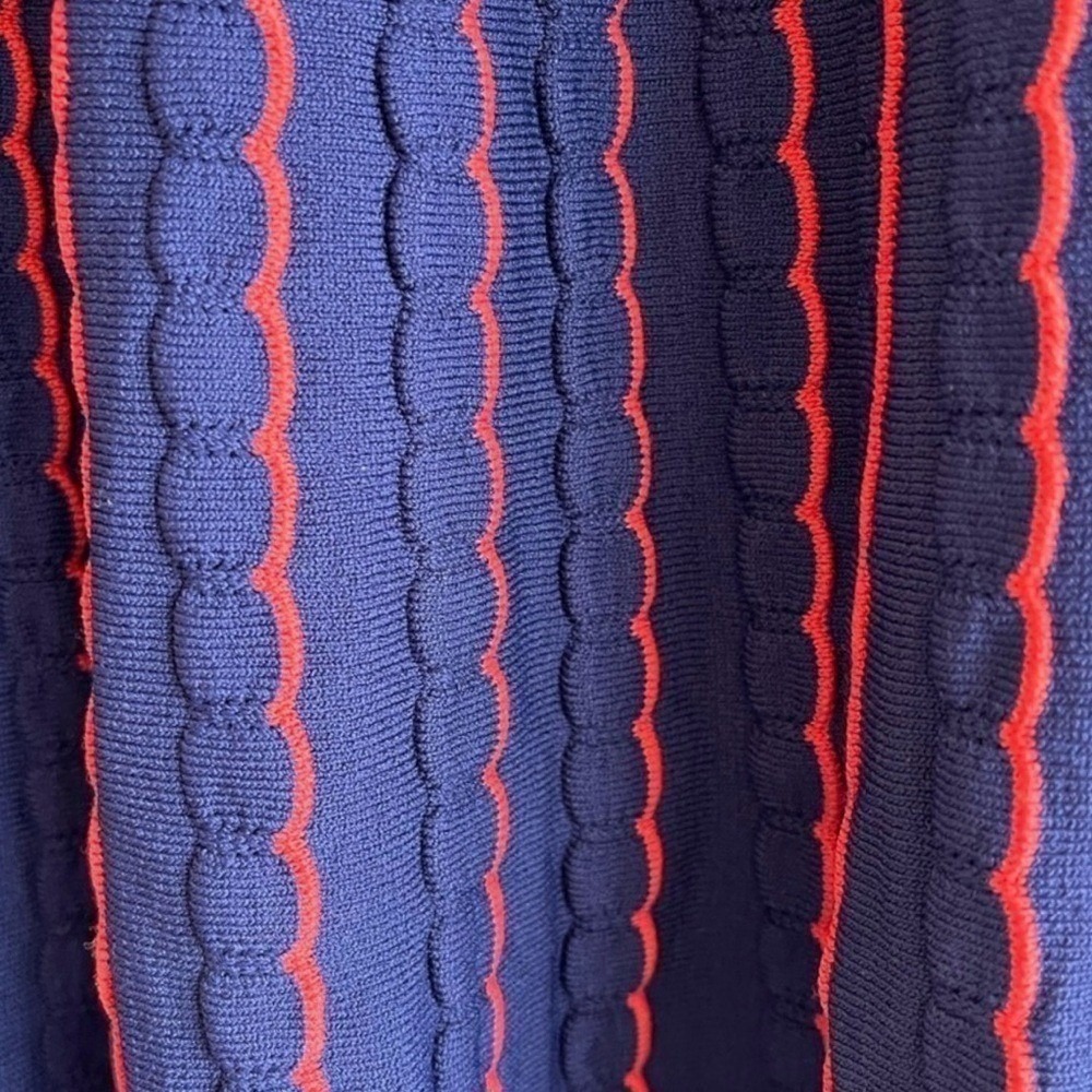 Zara Woman Red/Orange and Navy Texture Knit Maxi Skirt - Picture 8 of 9